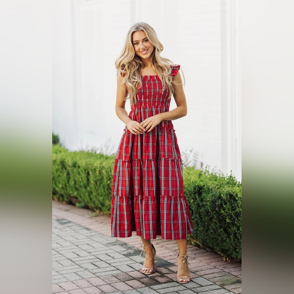 J Marie The Rayna Square Ruched Midi Dress New